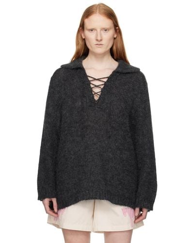 Bode Grey Alpine Sweater - Black