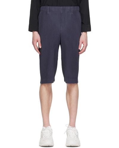 Homme Plissé Issey Miyake Tailored Pleats Shorts - Blue