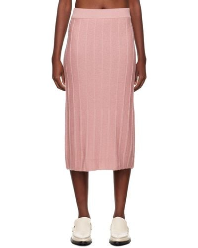 Max Mara Pink Melk Midi Skirt