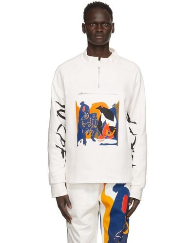 BETHANY WILLIAMS The Magpie Project Edition Football Zip-up Sweatshirt - White