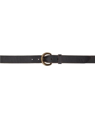RRL Tumbled Leather Belt - Black