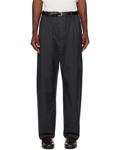 Lemaire Ssense Exclusive Navy Relaxed Trousers - Black