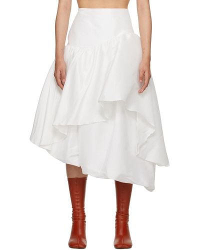 Kika Vargas Abella Midi Skirt - White