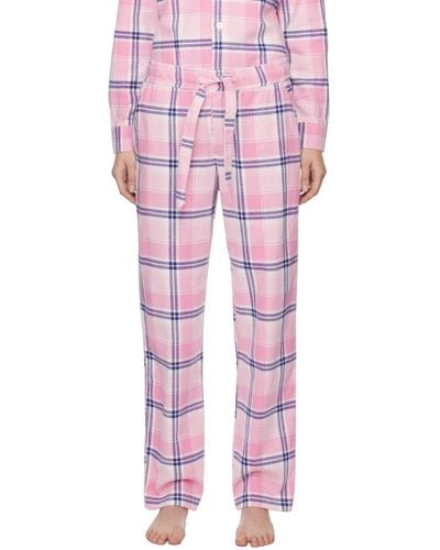Tekla Check Pyjama Pants - Pink