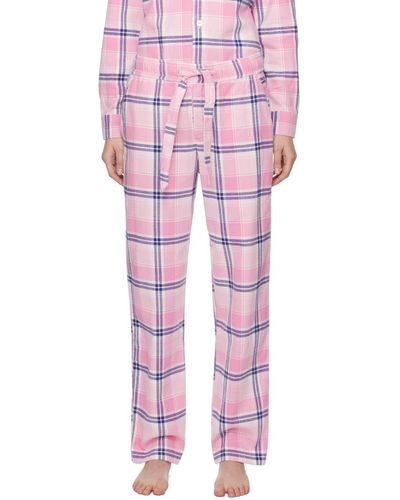 Tekla Pantalon de pyjama rose à carreaux