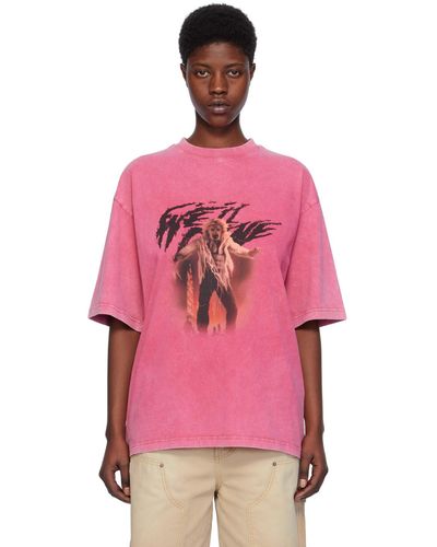 we11done T-shirt rose à image