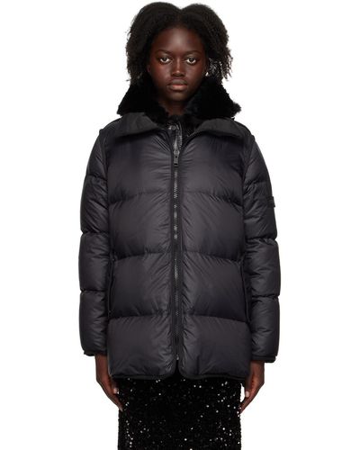 Army by Yves Salomon Panelled Down Jacket - Black