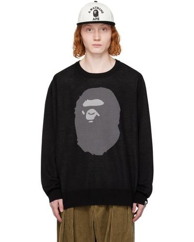 A Bathing Ape Ape Head Sweater - Black