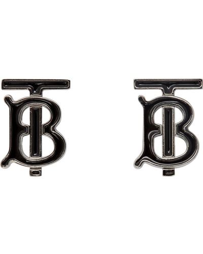 Burberry check-engraved palladium-plated Tie Bar - Farfetch