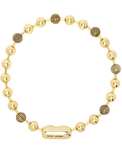 Marc Jacobs Gold Monogram Ball Chain Necklace - Metallic