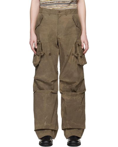 ANDERSSON BELL Fatani Crack Cargo Trousers - Green