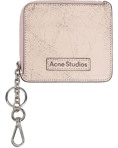Acne Studios Pink Zip Leather Wallet - Natural