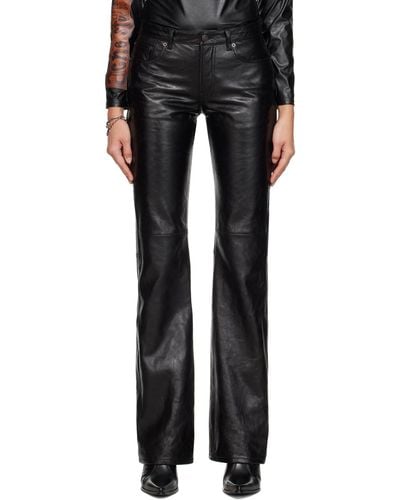Acne Studios Black Paneled Leather Pants