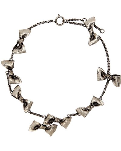 Acne Studios Silver Karen Kilimnik Edition Multi Bow Necklace - Metallic