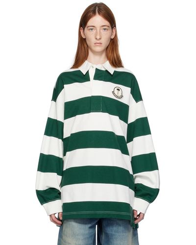 Moncler Genius Polo vert et blanc - moncler x palm angels