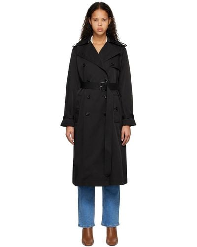 BOSS Double-Breasted Trench Coat - Black