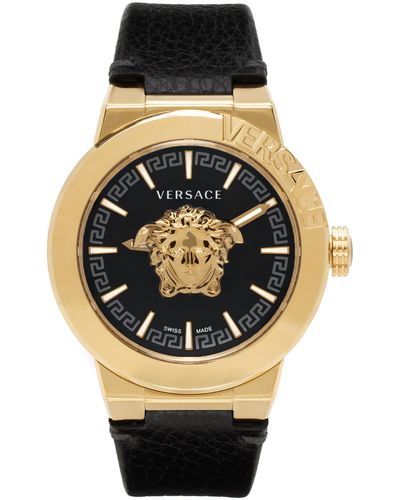 Versace &ゴールド メドゥーサ Infinite Xl 腕時計 - ブラック
