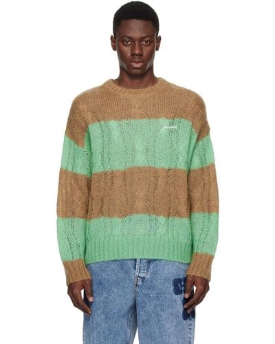 Ganni Striped Sweater - Green