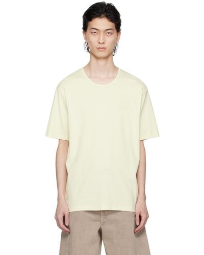 Lemaire T-shirt jaune à encolure arrondie - Multicolore