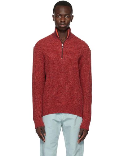 PS by Paul Smith Pull marbré rouge et bourgogne