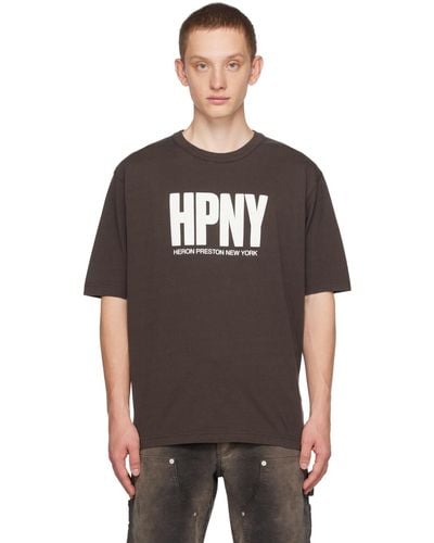 Heron Preston ブラウン Hpny Tシャツ - ブラック