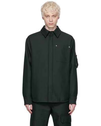Helmut Lang Blouson chemise vert - Noir
