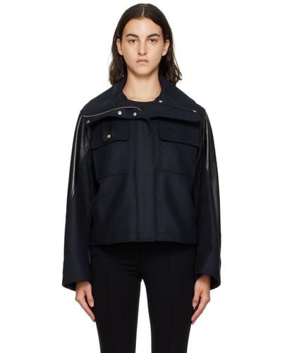 Helmut Lang Navy Cropped Jacket - Black