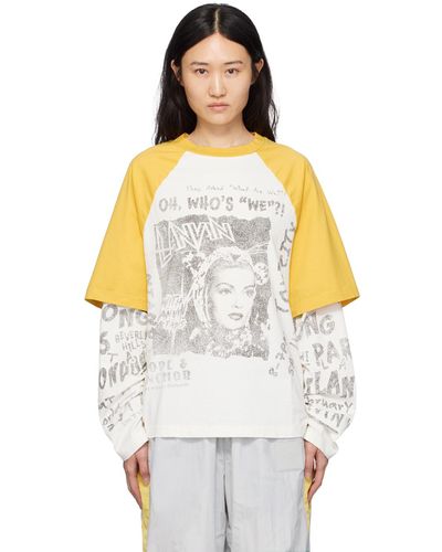Lanvin T-shirt à manches longues blanc et jaune édition future