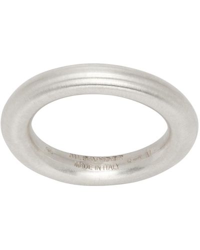 Jil Sander Silver Classic Ring - White