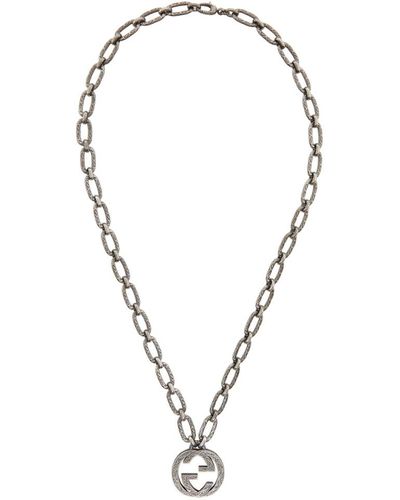 Gucci Interlocking Pendant Necklace - Metallic