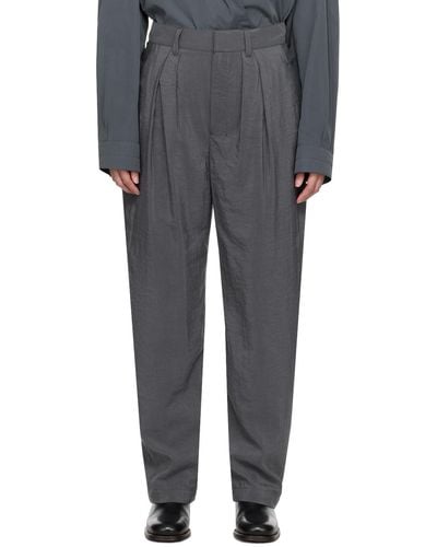 Lemaire Grey Soft Pleated Pants