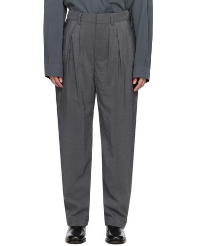 Lemaire Pantalon souple gris à plis