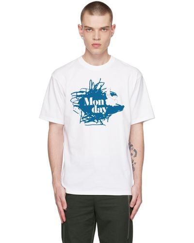 Undercover T-shirt 'monday' blanc - Noir