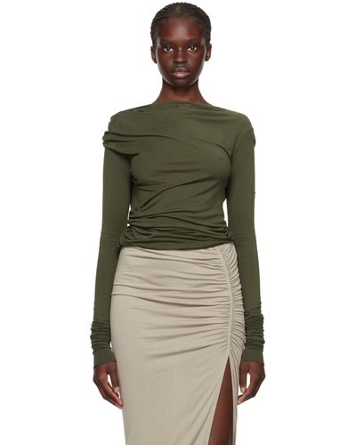 Rick Owens Lilies T-shirt à manches longues ava vert