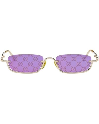 Gucci Rectangular Sunglasses - Purple
