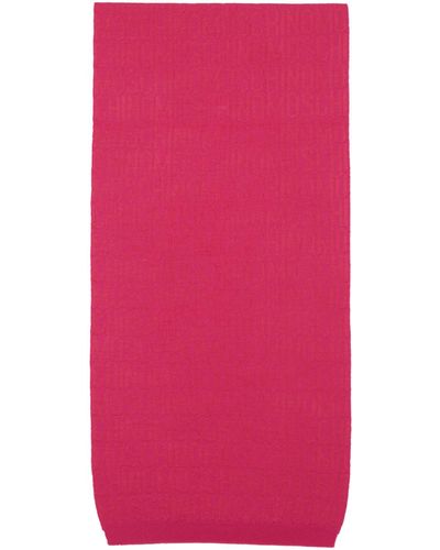 Moschino Écharpe rose à garnitures en tricot côtelé