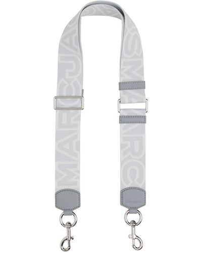 Marc Jacobs グレー The Outline Logo Webbing ショルダーストラップ - ブラック