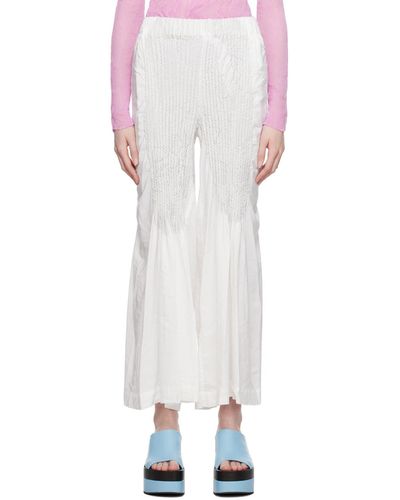 Issey Miyake White Body Imprint Trousers