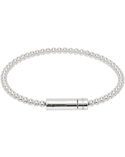 Le Gramme Bracelet 'le 11 g' argenté - beads - Noir
