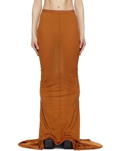 Rick Owens Pillar Maxi Skirt - Brown