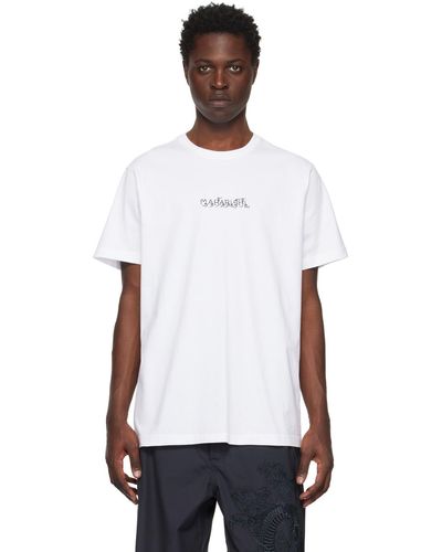 Maharishi ホワイト グラフィックtシャツ