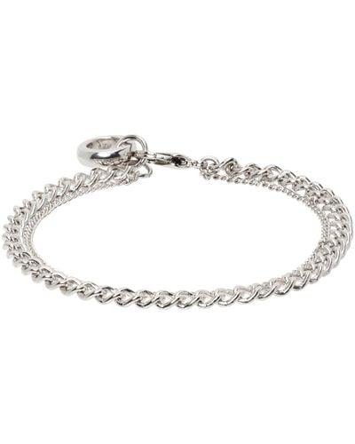 A.P.C. . Silver Minimal Bracelet - Black