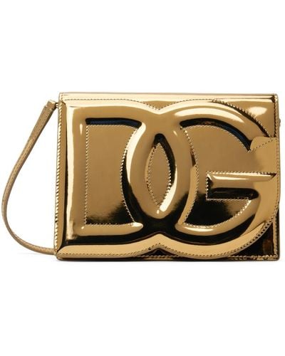 Dolce & Gabbana Sac à bandoulière doré à logo dg - Métallisé