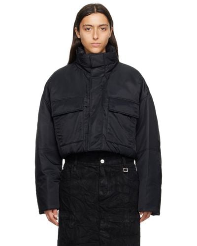 WOOYOUNGMI Black Cropped Down Jacket - Blue