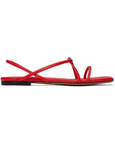 Proenza Schouler Red Square Flat Strappy Sandals