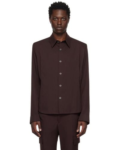 WOOYOUNGMI Brown Pleated Shirt