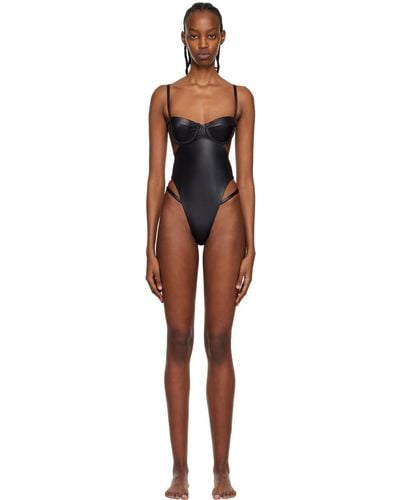 Gcds Black Clip One-piece Swimsuit