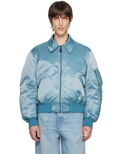 Martine Rose Spread Collar Bomber Jacket - Blue