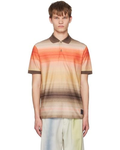 Paul Smith ブラウン Untitled Stripe ポロシャツ - オレンジ