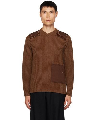 Undercover Beaded Sweater - Brown